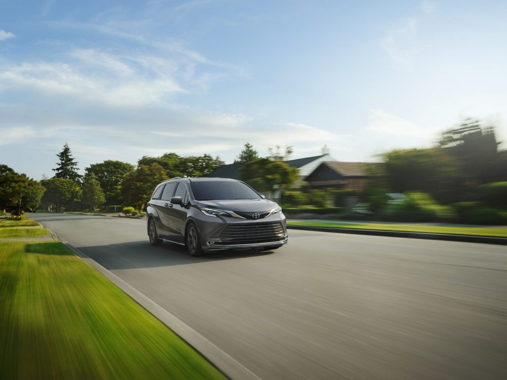 2026 Toyota Sienna Hybrid exterior styling and profile on the road